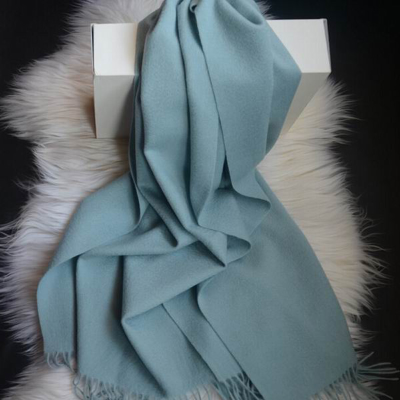 Soft Wool Scarves Gray Women Fall Pashmina Scarf